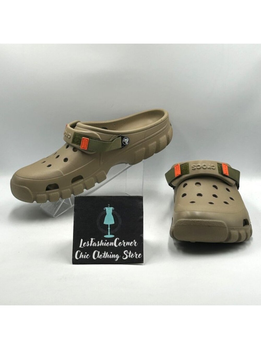 NWOB Crocs Men's Olive Green Offroad Sports Lightweight Slip-on Clogs Sz 15 3810